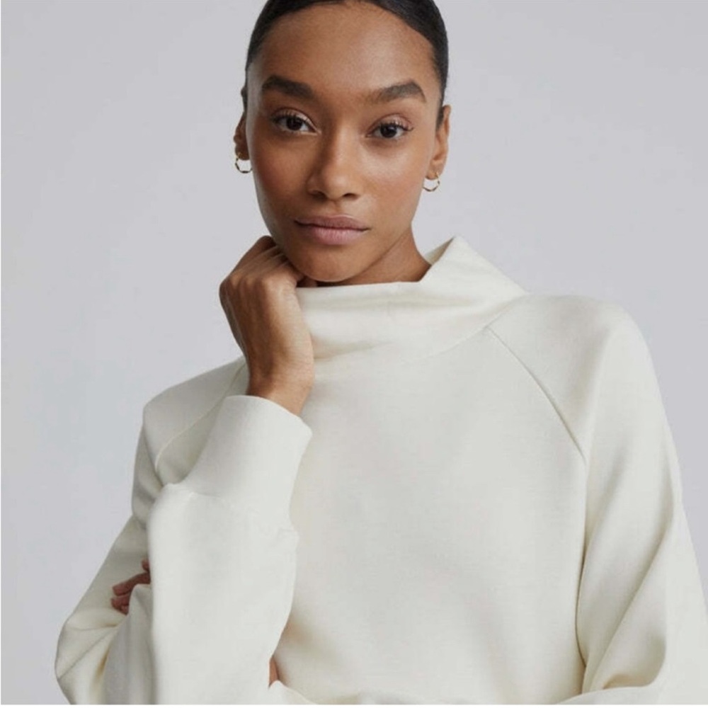 Varley Arcola Pull Through Mid Layer Cream Sweatshirt